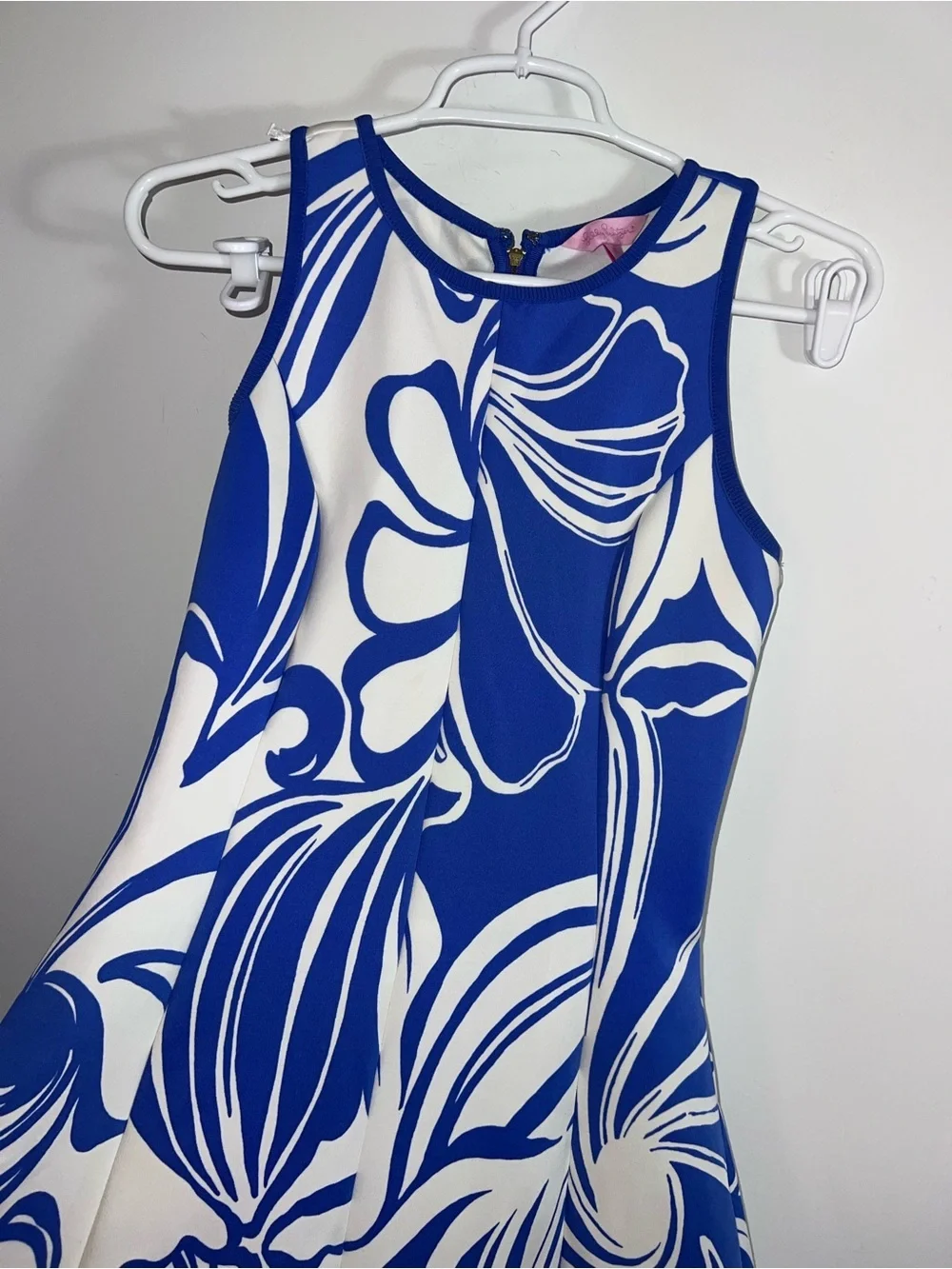 Lily Pulitzer Sleeveless Blue & White Printed A-Line Dress size xs